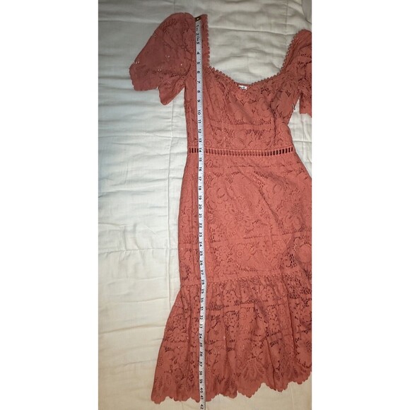 SAYLOR Louisa‎ Midi Coral Lace Romantic Feminine Dress SIZE XS RETAIL $253 - Picture 7 of 10